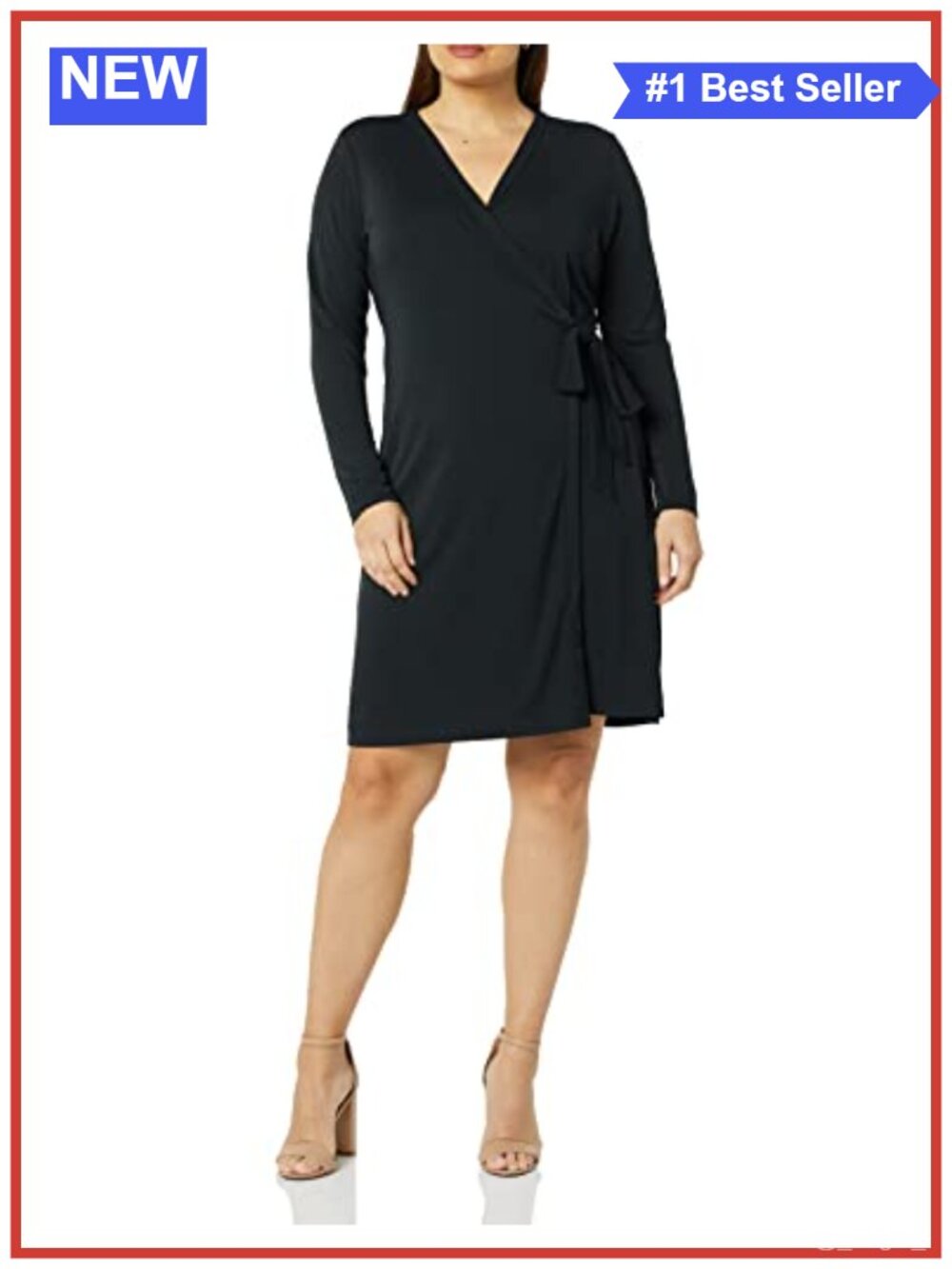 Women's Long Sleeve V Neck Wrap Dress Maxi Casual